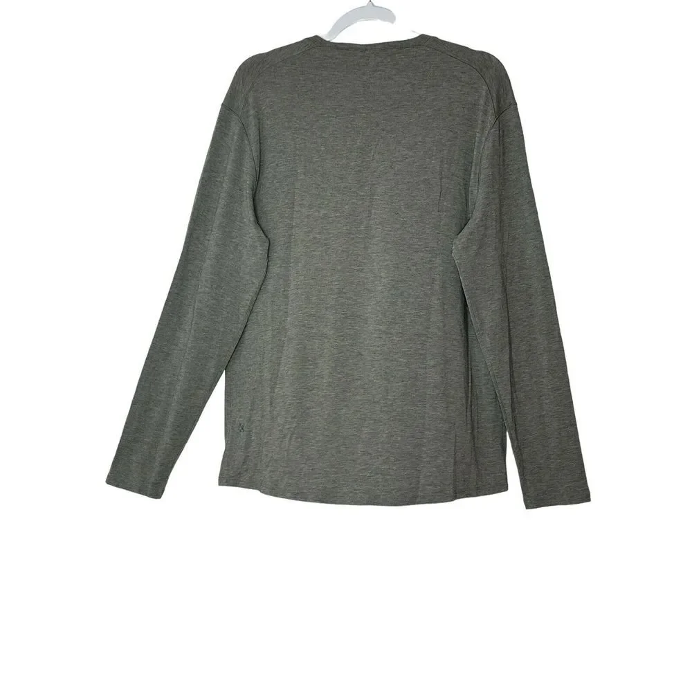 Lululemon Shirt  Mens Medium‎ Long Sleeve Gray Stretch Athletic Gym Outdoor